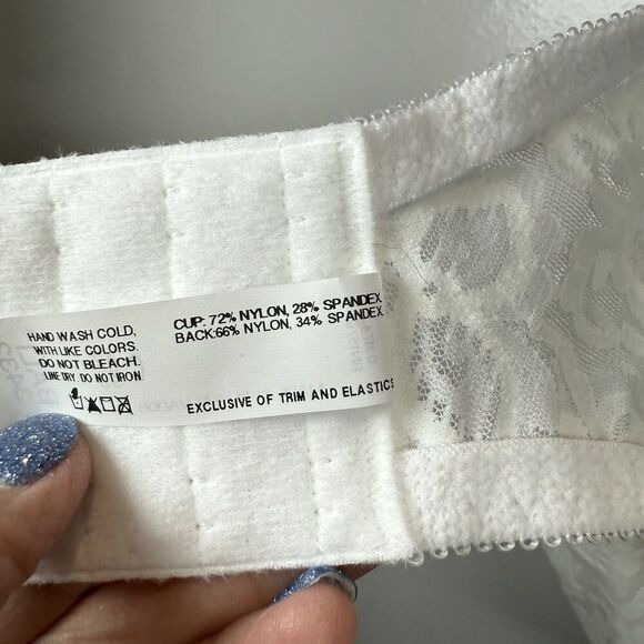 Bali Stretch Lace Underwire Bra Size 42C White NWT Sexy - Picture 14 of 16